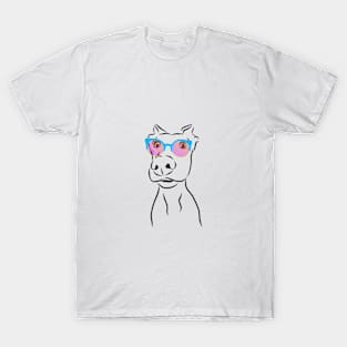 dog in beautiful fashionable glasses T-Shirt